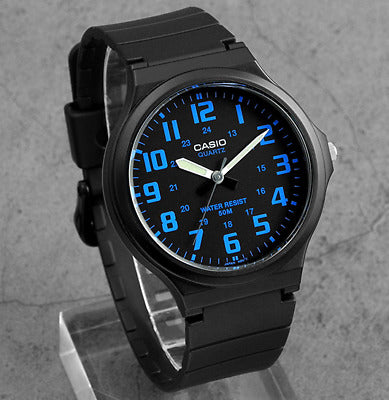 Casio Standard 44mm Black Blue Men's Analogue Watch
