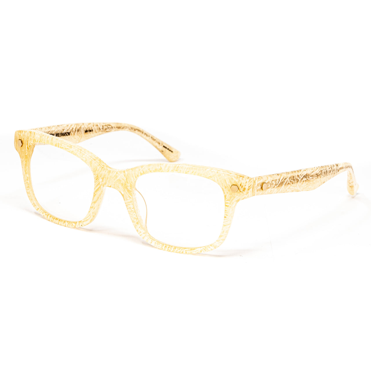 Matthew Williamson x Linda Farrow Marbled Yellow Eyeglasses