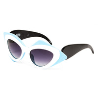 Thumbnail for Prabal Gurung x Linda Farrow Cat Eye Pop Art White Blue Polarised Sunglasses