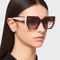 Thumbnail for Prada Women's Caramel Tortoise Oversized Square Sunglasses PR15WF