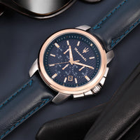 Thumbnail for Maserati Successo Men's Blue Watch R8871621015