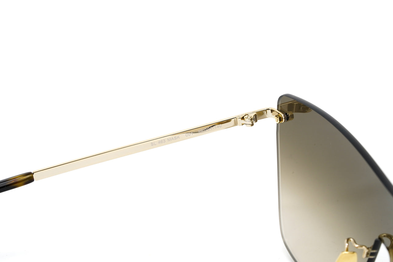  SAINT LAURENT Women's Mask Sunglasses, Gold/Gold Green