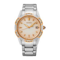 Thumbnail for Seiko Caprice Ladies Silver Gold Watch SKK730P1