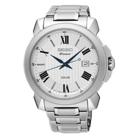 Thumbnail for Seiko Premier Solar White Silver Men's Watch SNE453