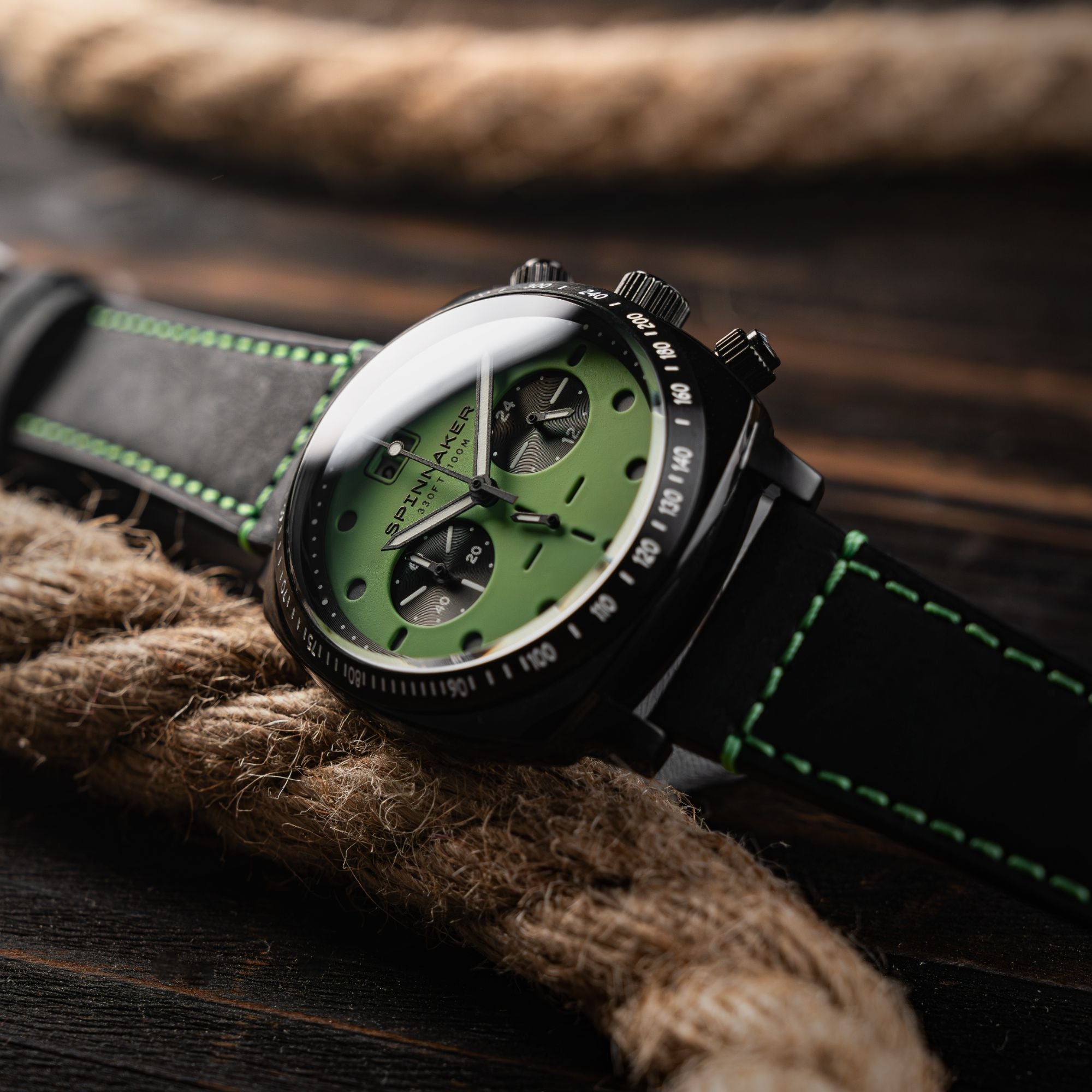 Spinnaker Hull Green Dial Chronograph Watch SP-5068-0A
