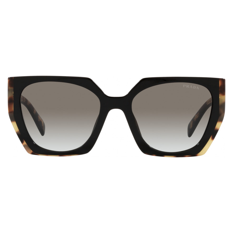 Prada Women's Black Tortoise Rectangle Sunglasses Grey Gradient PR15WS