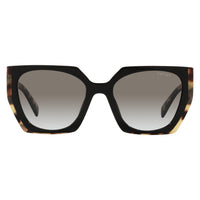 Thumbnail for Prada Women's Black Tortoise Rectangle Sunglasses Grey Gradient PR15WS