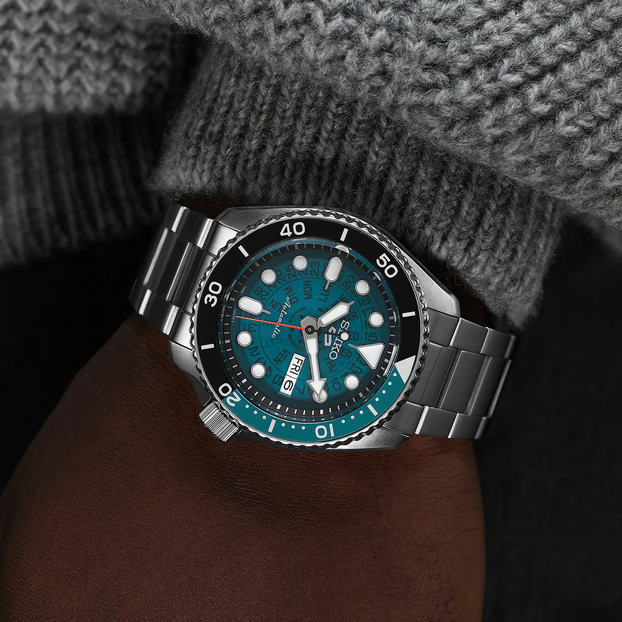Seiko Men's Watch 5 Sports SKX Skeleton Style Blue