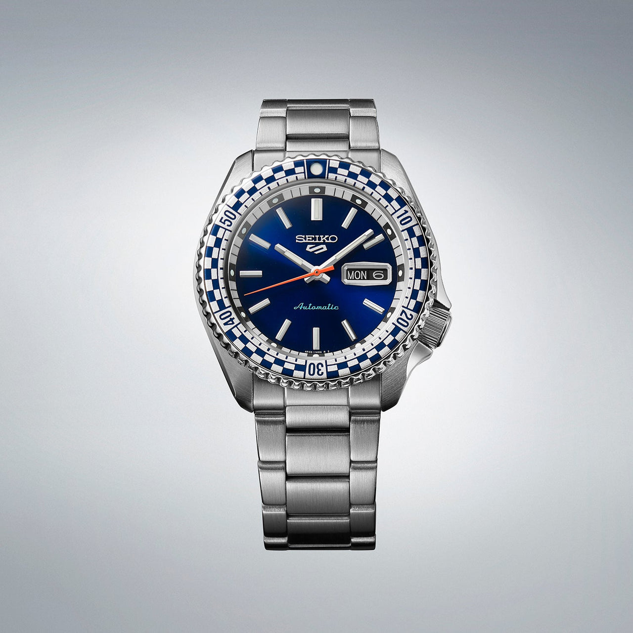 Seiko Men's Watch 5 Sports Petrol Blue Checker Flag Special Edition