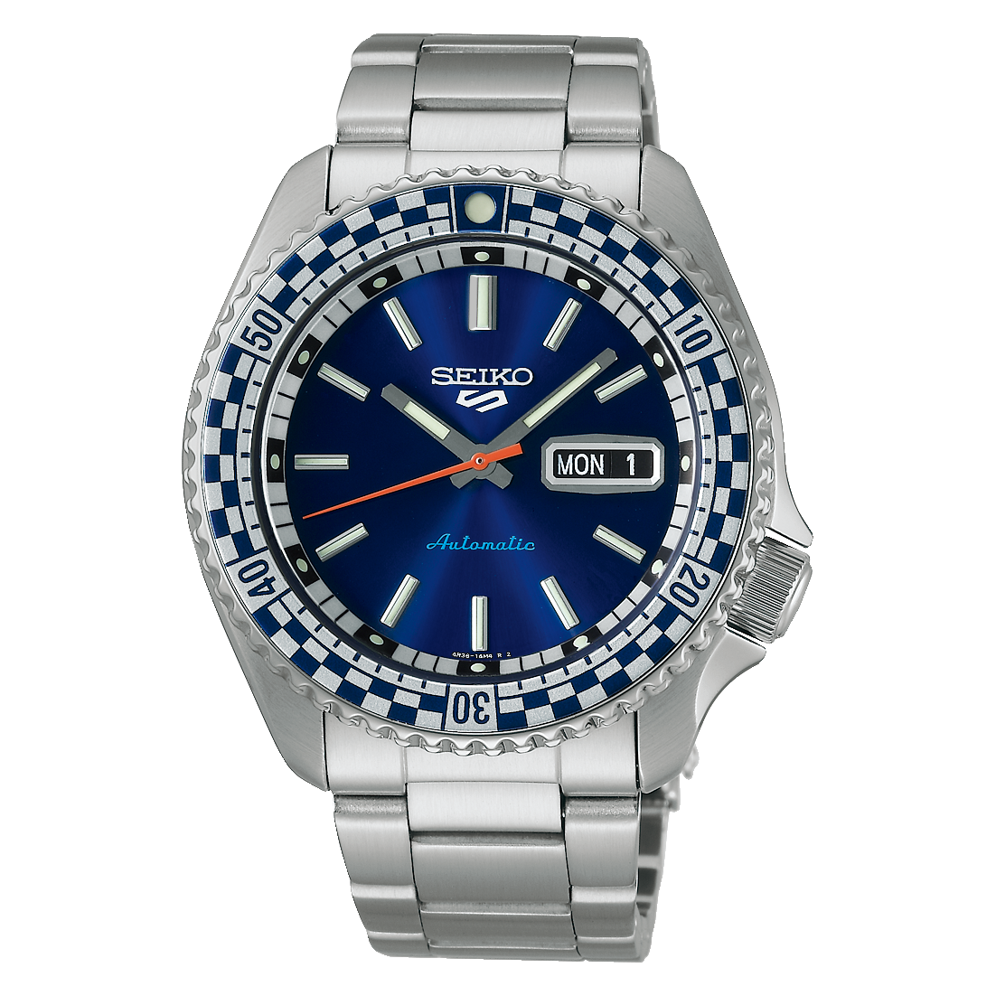 Seiko Men's Watch 5 Sports Petrol Blue Checker Flag Special Edition
