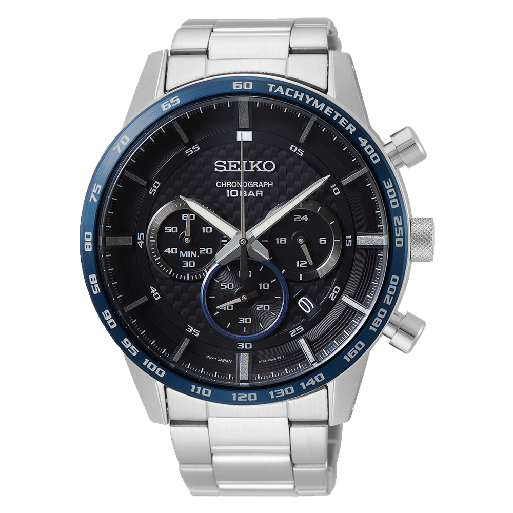 Seiko Chronograph Men's Black Watch SSB357P1