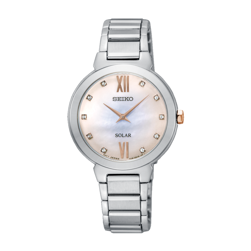 Seiko Solar Diamond Accent Ladies Watch SUP381