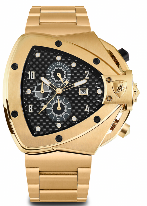 Tonino Lamborghini Men's Chronograph Watch Spyder Horizontal Yellow Gold  T20SH-B-B