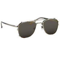 Thumbnail for Kris Van Assche Sunglasses Titanium Rectangular Burnt Silver Gold Clip On with Silver Mirror Lenses