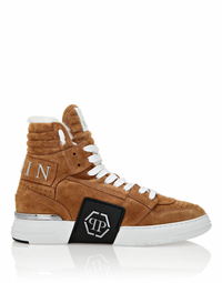 Thumbnail for Philipp Plein Hi-Top Hexagon Suede Shoes Size 39