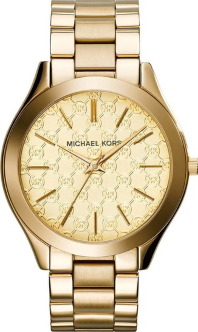 Michael Kors Ladies Watch Slim Runway 42mm Gold Motif MK3335