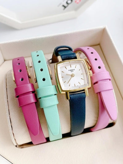 Tissot Lovely 20mm Gold Ladies' Navy Blue Square Watch