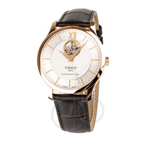 Thumbnail for Tissot Watch Tradition Powermatic 80 Open Heart Gold Rose Brown T0639073603800