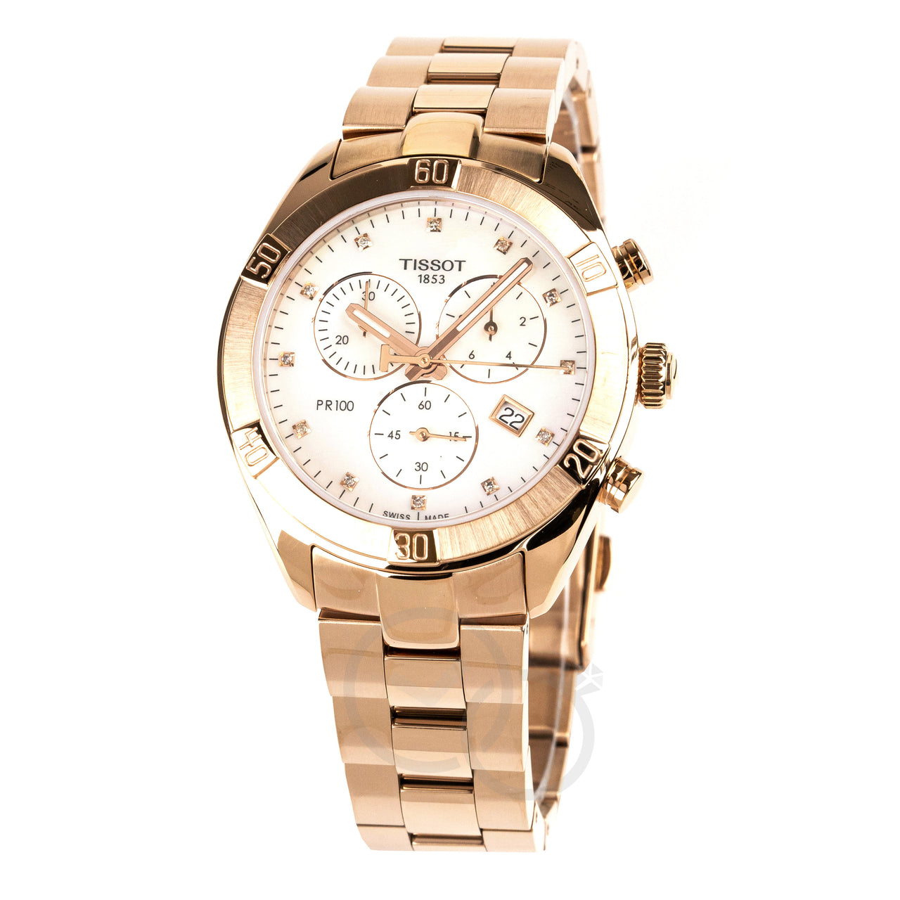 Tissot Ladies Watch PR 100 Sport Chronograph 38mm  White Rose Gold T1019173311600