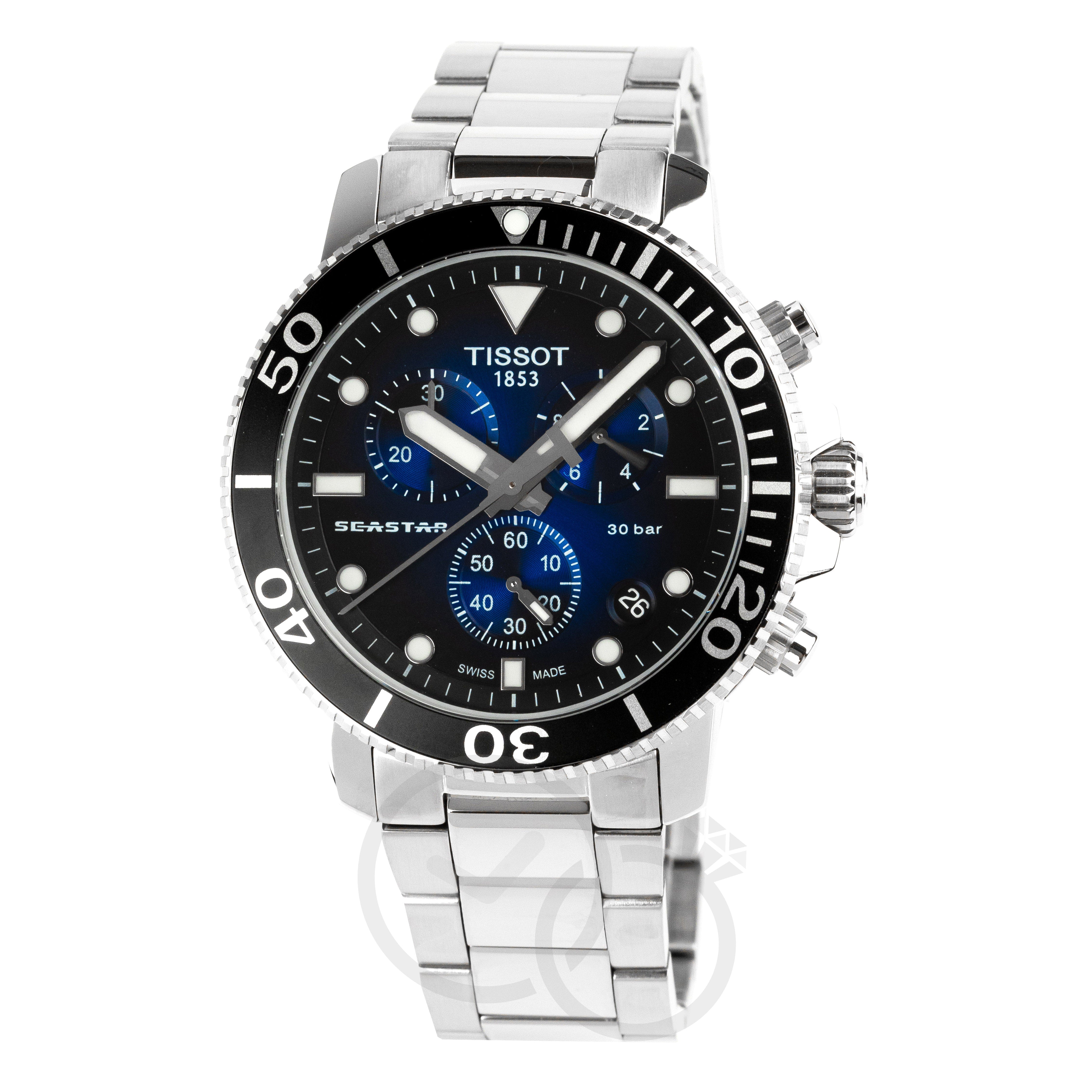 Tissot Seastar 1000 Chronograph Men's Graded Blue Watch T1204171104101