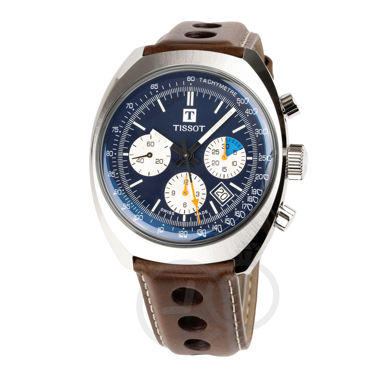 Tissot Men's Watch T-Heritage 1973 Chronograph 43mm Blue Brown T1244271604100