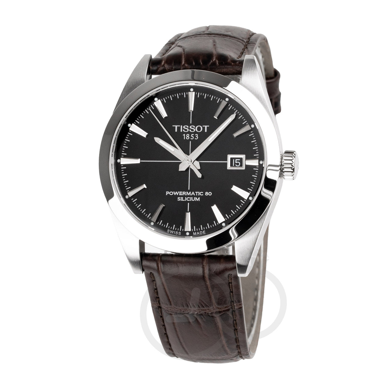 Tissot Gentleman Powermatic 80 Silicium Men's Black Brown Watch T1274071605101