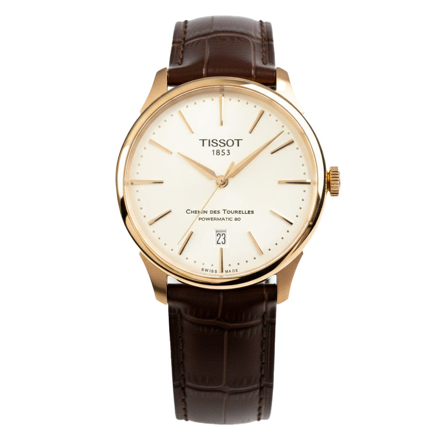 Tissot Men's 39mm Chemin Des Tourelles Powermatic 80 Brown Watch