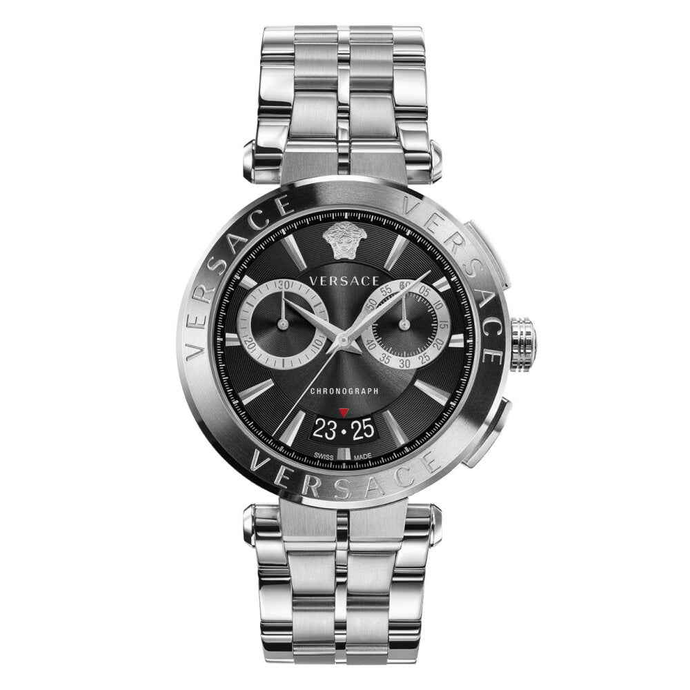 Versace Aion Chronograph Men's Black Silver Watch VE1D02623