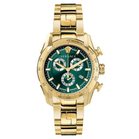 Thumbnail for Versace V-Ray Men's Green Gold Chronograph Watch VE2I00621