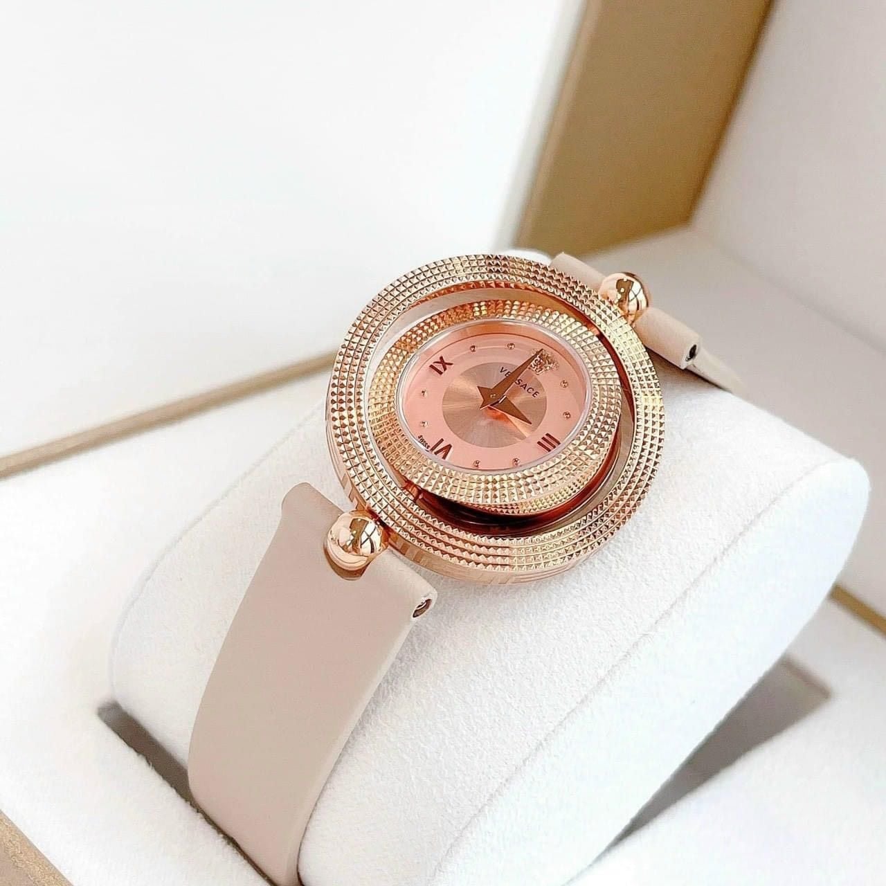 Versace Eon 33.5mm Ladies Rose Gold Watch