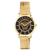 Thumbnail for Versace Essential Ladies' Black Gold Watch VEK400621