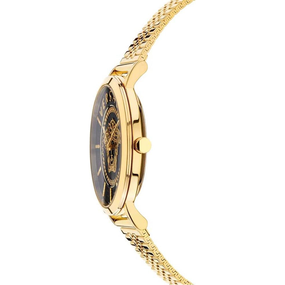 Versace Essential Ladies' Black Gold Watch VEK400621