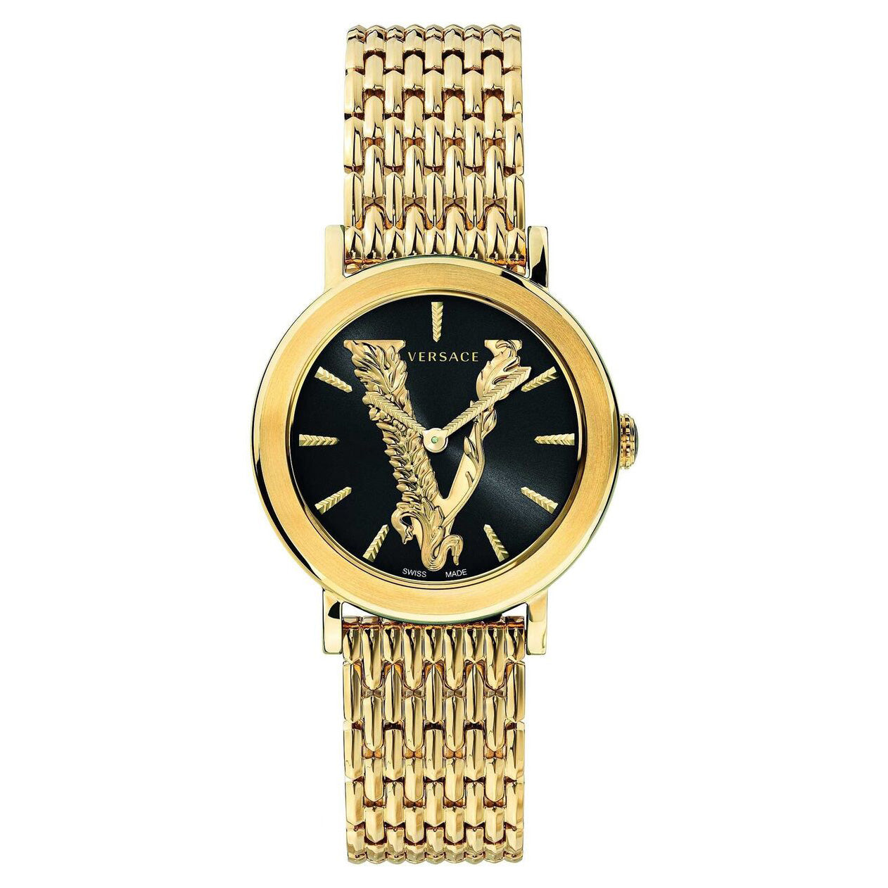 Versace Virtus 36mm Ladies' Black Gold Watch VERI00820