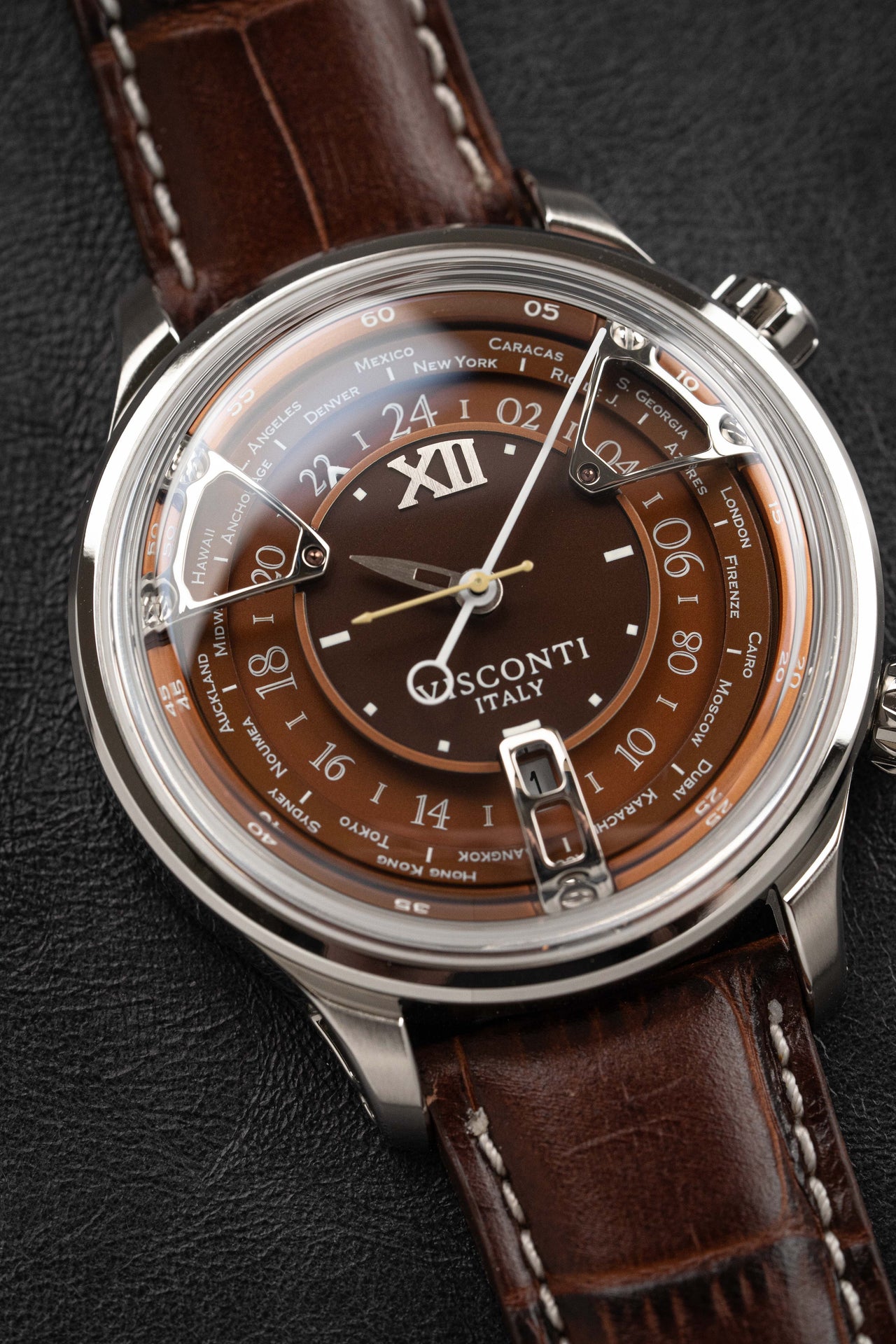 Visconti Watch Opera GMT Automatic 43.5mm Brown KW23-12