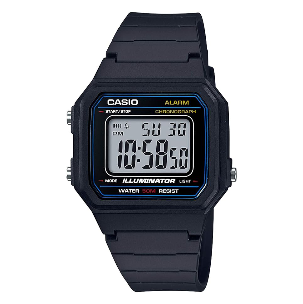 Casio Watch Chronograph Digital Black W-217H-1AVDF