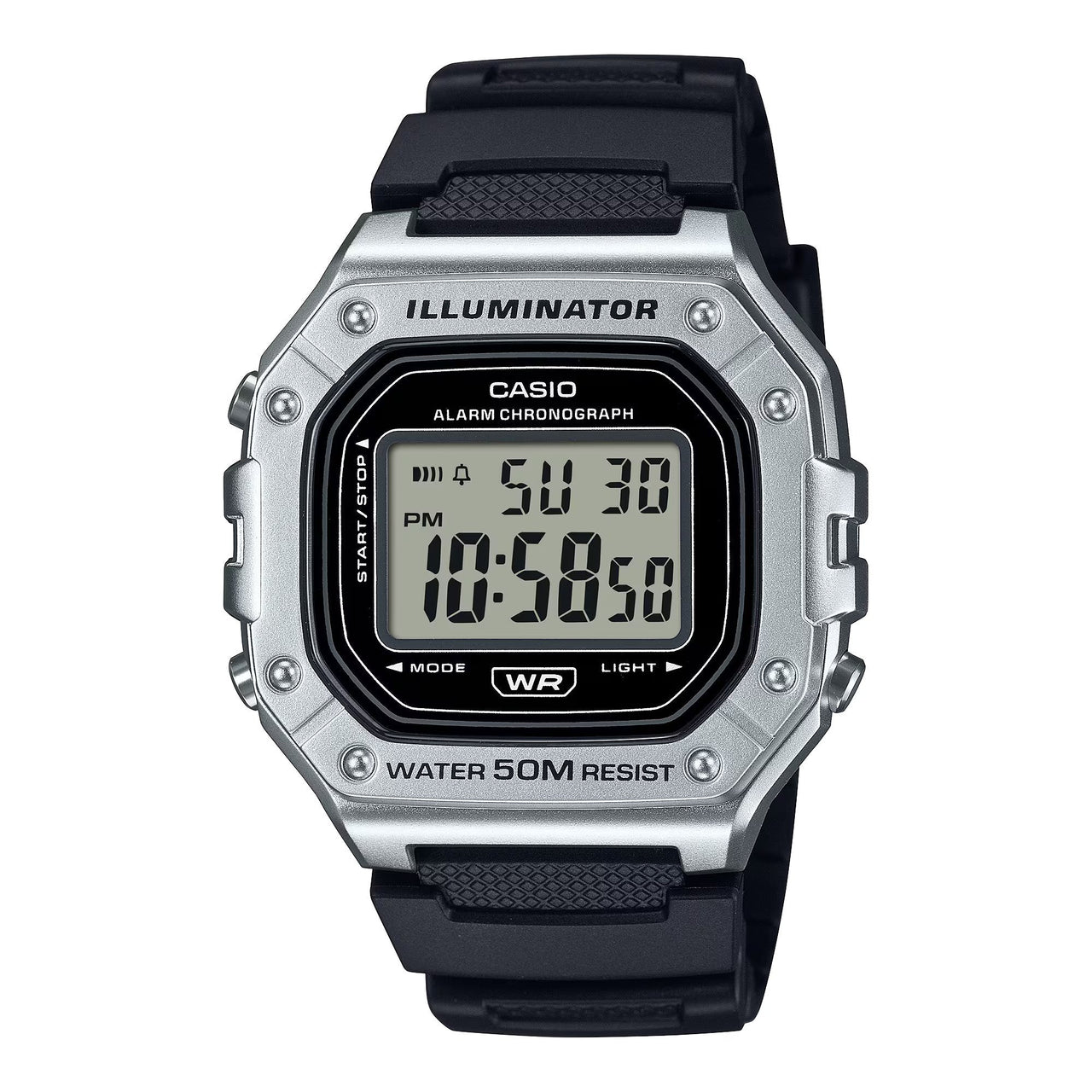 Casio Watch Chronograph Digital Black Silver