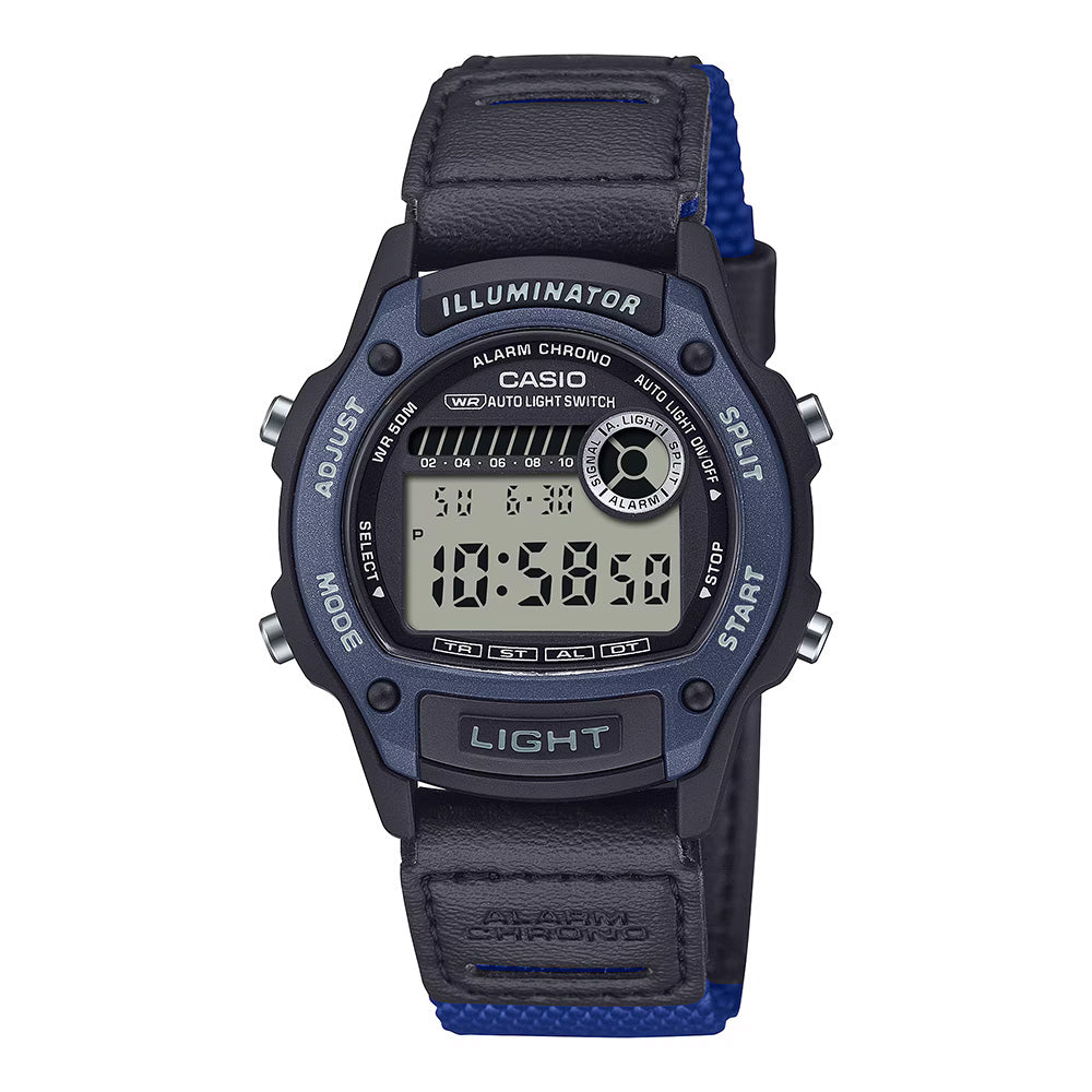 Casio Standard Black Blue Digital Unisex Watch W-220HF-2AV