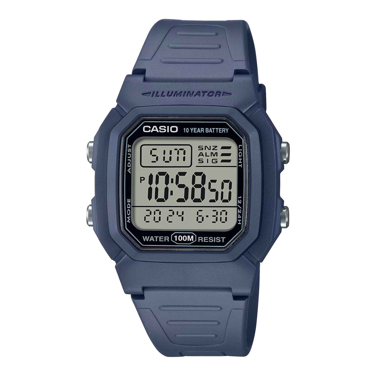Casio Men's Digital Watch 37mm Square Blue