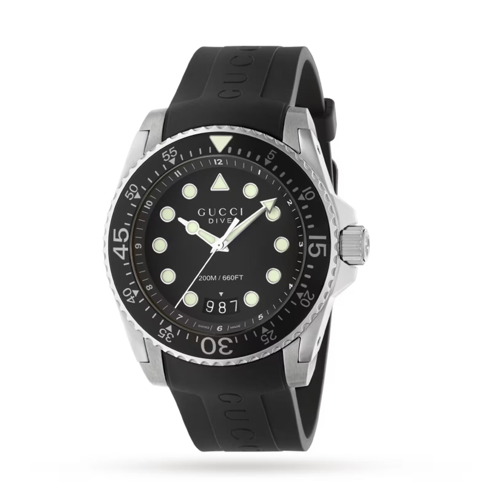 Gucci Dive 45mm Men's Black Watch YA136204B