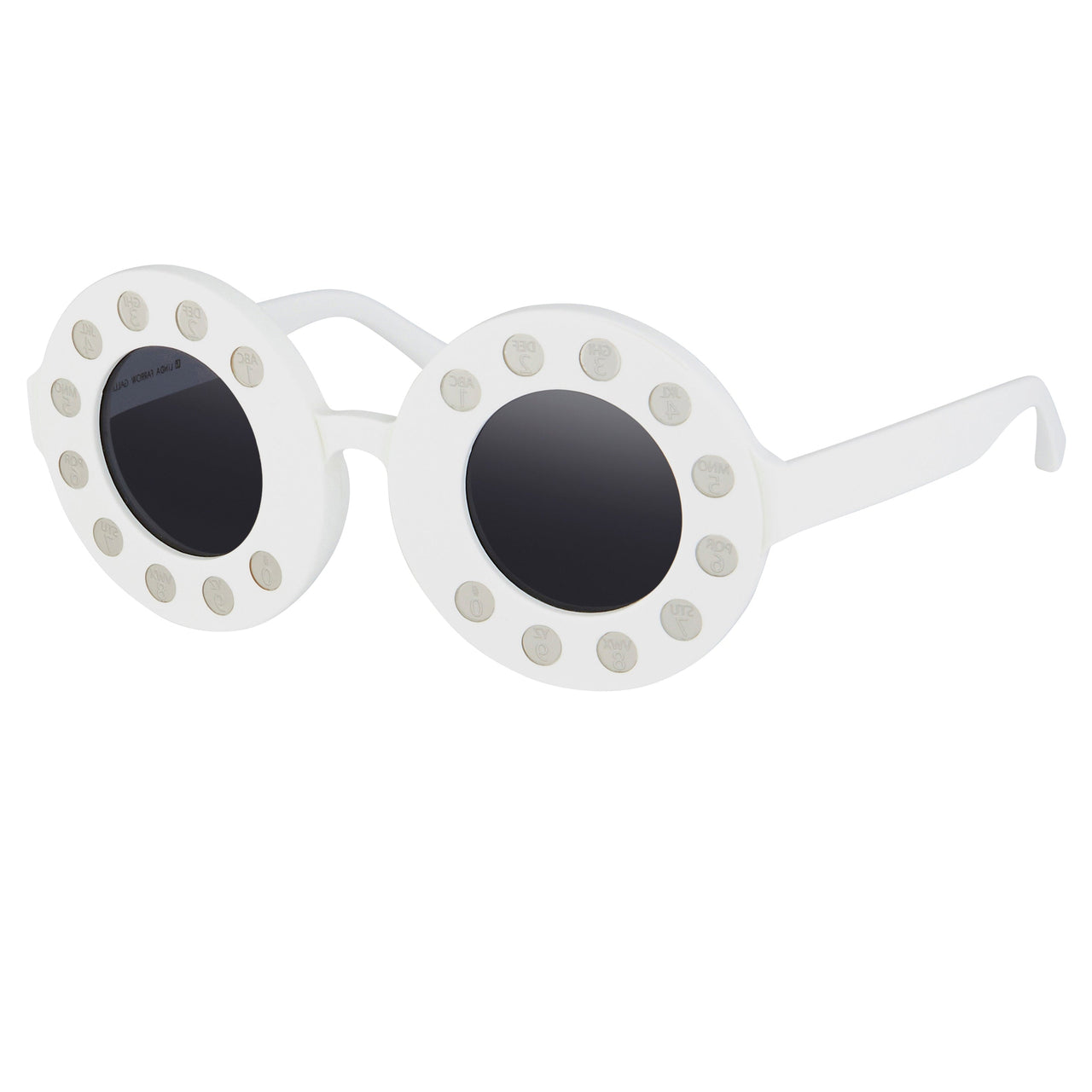Yaz Bukey x Linda Farrow White Grey Sunglasses