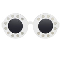 Thumbnail for Yaz Bukey x Linda Farrow White Grey Sunglasses