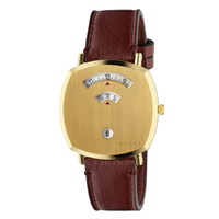 Thumbnail for Gucci Unisex Watch Grip 35mm Yellow Gold Red Alligator