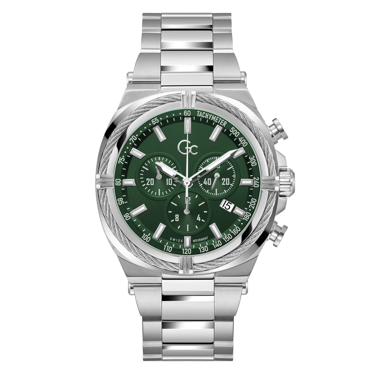 Gc IronClass Men's Green Watch Z32002G9MF