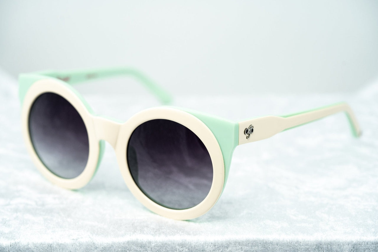 Agent Provocateur Women Sunglasses Round Cream/Green and Grey Lenses Category 3 - AP65C4SUN - Watches & Crystals