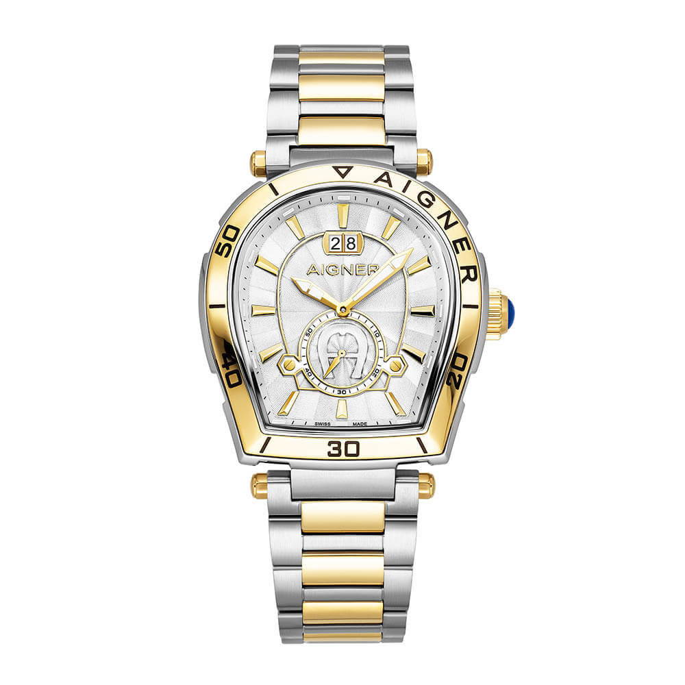 Aigner Trapani 42mm Two-Tone Silver Yellow Gold SS Men's Watch
