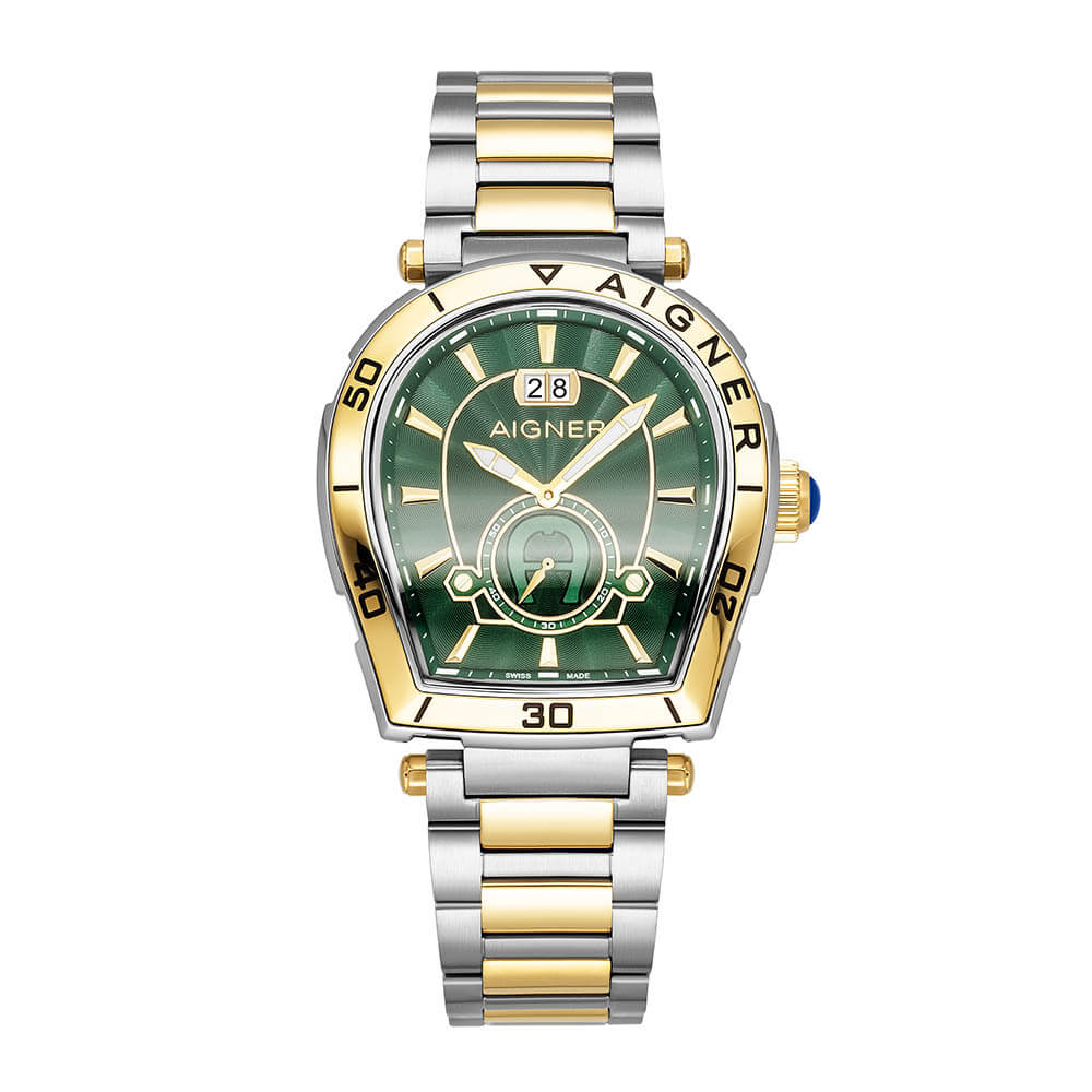 Aigner Trapani 42mm Green Gold Two-Tone SS Men's Watch