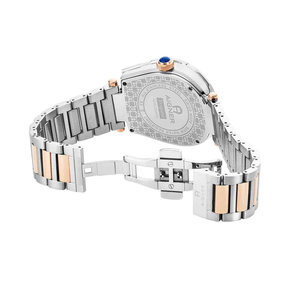Aigner Trapani 42mm Two-Tone Silver Rose Gold SS Men's Watch