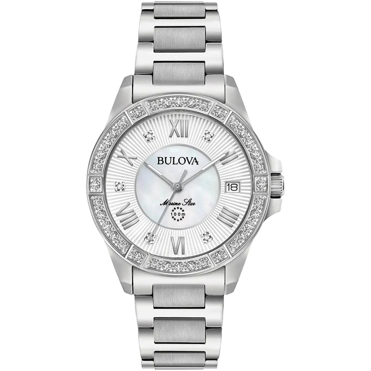 Analogue Watch - Bulova Marine Star Ladies Silver Watch 96R232