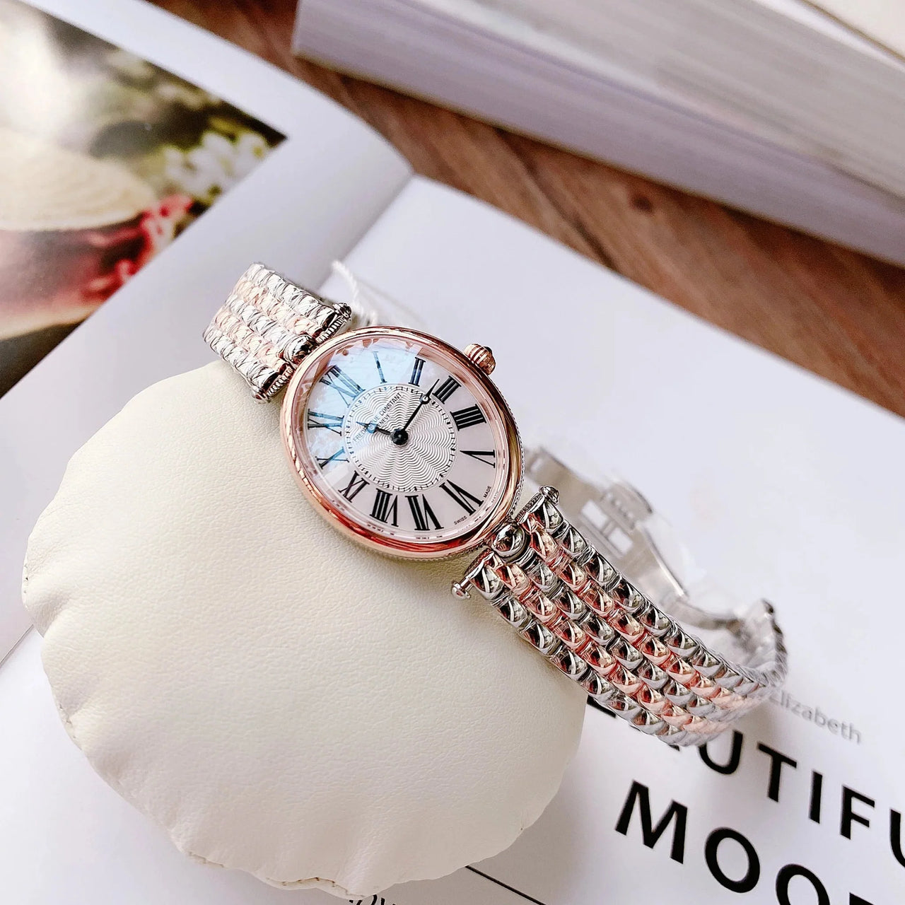 Analogue Watch - Frederique Constant Ladies Fc Art Deco Bracelet Two-Tone Watch FC-200MPW2V2B