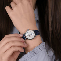 Thumbnail for Analogue Watch - Frederique Constant Ladies Fc Slimline Moonphase DC Blue Watch FC-206MPWD1S6